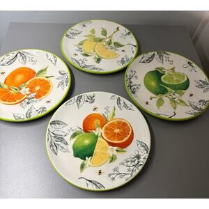 Set of 4 Ashland Honey‎ Bee Citrus Salad Plates 8.75"